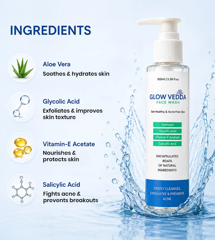 Glow Vedda Clearpulse-Salicylic Acid Anti-Acne Face Wash