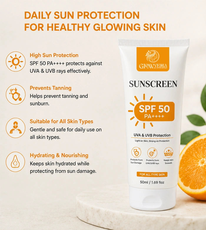 Glowvedda Sunveil Spf 50 pa++++ - Ultra Light Daily Sunscreen + Moisturizer